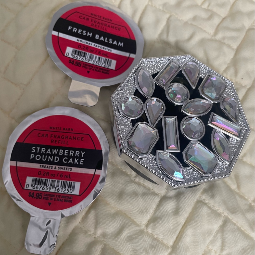 Bath & Body Works Car Fragrance Refills - Fresh Balsam & Strawberry Pound Cake